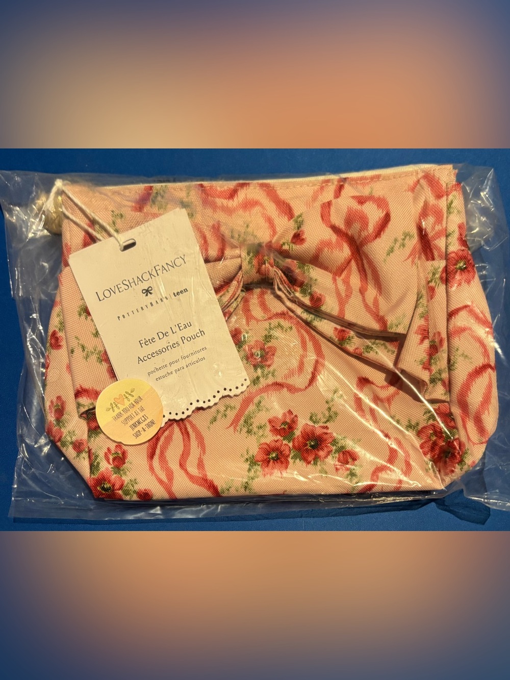 LoveShackFancy x Pottery Barn Fête de L'eau Accessory Pouch Clutch NWT